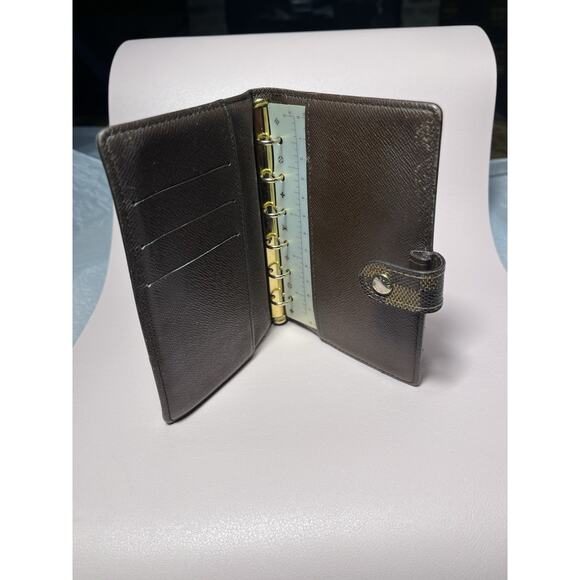 NICE! US SELLER Vintage Louis Vuitton Damier Ebene Agenda PM Planner With Ruler - Picture 5 of 8